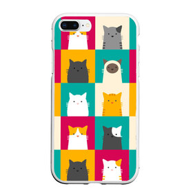 Чехол для iPhone 7Plus/8 Plus матовый с принтом Котейки 3 , Силикон | Область печати: задняя сторона чехла, без боковых панелей | котейки | коты | кошки