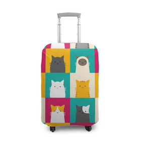 Чехол для чемодана 3D с принтом Котейки 3 , 86% полиэфир, 14% спандекс | двустороннее нанесение принта, прорези для ручек и колес | котейки | коты | кошки