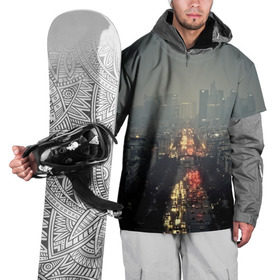 Накидка на куртку 3D с принтом Ночной город , 100% полиэстер |  | Тематика изображения на принте: город | пейзаж