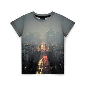 Детская футболка 3D с принтом Ночной город , 100% гипоаллергенный полиэфир | прямой крой, круглый вырез горловины, длина до линии бедер, чуть спущенное плечо, ткань немного тянется | город | пейзаж