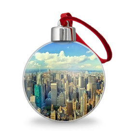 Ёлочный шар с принтом New York , Пластик | Диаметр: 77 мм | Тематика изображения на принте: город | пейзаж