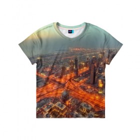 Детская футболка 3D с принтом Арабские Эмираты , 100% гипоаллергенный полиэфир | прямой крой, круглый вырез горловины, длина до линии бедер, чуть спущенное плечо, ткань немного тянется | город | пейзаж