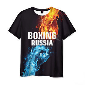 Мужская футболка 3D с принтом Boxing Russia , 100% полиэфир | прямой крой, круглый вырез горловины, длина до линии бедер | boxing | boxing russia | russia | бокс | единоборства | россия | спорт