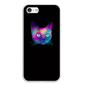 Чехол для iPhone 5/5S матовый с принтом Космокот , Силикон | Область печати: задняя сторона чехла, без боковых панелей | Тематика изображения на принте: космос | кот | кошка