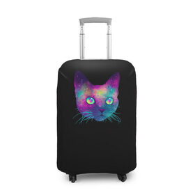 Чехол для чемодана 3D с принтом Космокот , 86% полиэфир, 14% спандекс | двустороннее нанесение принта, прорези для ручек и колес | космос | кот | кошка
