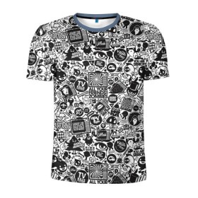 Мужская футболка 3D спортивная с принтом Стикербомбинг , 100% полиэстер с улучшенными характеристиками | приталенный силуэт, круглая горловина, широкие плечи, сужается к линии бедра | граффити | скейт | хипстер