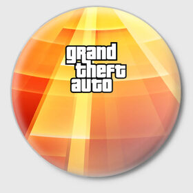 Значок с принтом GTA ,  металл | круглая форма, металлическая застежка в виде булавки | game | grang theft auto | gta | игра | игрок