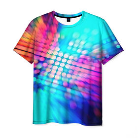 Мужская футболка 3D с принтом Abstract Shine , 100% полиэфир | прямой крой, круглый вырез горловины, длина до линии бедер | color | colour | glim | glow | light | lights | shine | society | world | блеск | великолепие | глянец | лоск | свет | сияние | солнечный свет