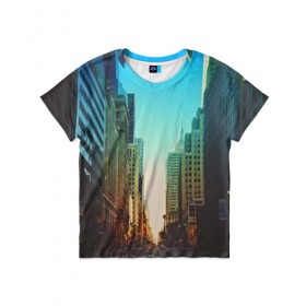 Детская футболка 3D с принтом Street New York , 100% гипоаллергенный полиэфир | прямой крой, круглый вырез горловины, длина до линии бедер, чуть спущенное плечо, ткань немного тянется | Тематика изображения на принте: город | пейзаж