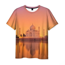 Мужская футболка 3D с принтом Taj Mahal , 100% полиэфир | прямой крой, круглый вырез горловины, длина до линии бедер | город | пейзаж | тадж махал
