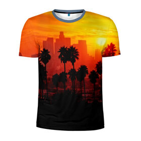 Мужская футболка 3D спортивная с принтом California , 100% полиэстер с улучшенными характеристиками | приталенный силуэт, круглая горловина, широкие плечи, сужается к линии бедра | 3dc | borough | city | downtown | town | городок | красота | пальмы | пейзаж | район | сити | страны | центр