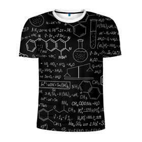 Мужская футболка 3D спортивная с принтом Химия , 100% полиэстер с улучшенными характеристиками | приталенный силуэт, круглая горловина, широкие плечи, сужается к линии бедра | Тематика изображения на принте: формула | шпаргалка