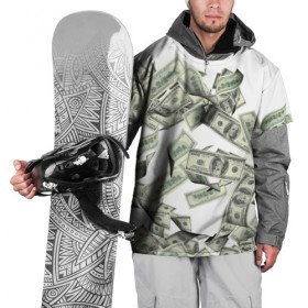 Накидка на куртку 3D с принтом Денежный ветер , 100% полиэстер |  | баксы | банкноты | деньги | доллары | купюры