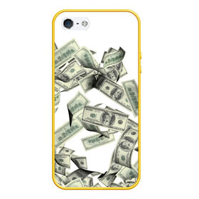 Чехол для iPhone 5/5S матовый с принтом Денежный ветер , Силикон | Область печати: задняя сторона чехла, без боковых панелей | баксы | банкноты | деньги | доллары | купюры