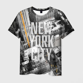 Мужская футболка 3D с принтом Улицы Нью-Йорка , 100% полиэфир | прямой крой, круглый вырез горловины, длина до линии бедер | buildings | cars | city | height | new york | skyscrapers | street | taxis | united states of america | usa | высота | город | здания | машины | нью йорк | соединенные штаты америки | сша | такси | улица