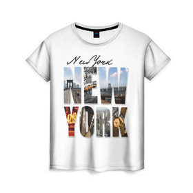 Женская футболка 3D с принтом Улицы Нью-Йорка , 100% полиэфир ( синтетическое хлопкоподобное полотно) | прямой крой, круглый вырез горловины, длина до линии бедер | new | us | york | город | соединенные штаты америки | сша