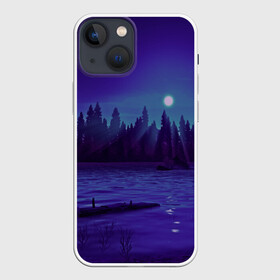 Чехол для iPhone 13 mini с принтом Firewatch Night ,  |  | adventure game | campo santo | exploration | firewatch | берег | горы | девушки | деревья | закат | лес | облака | озеро | оранжевое | пожарный | природа | силуэты | солнце