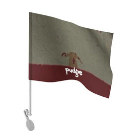 Флаг для автомобиля с принтом Pudge , 100% полиэстер | Размер: 30*21 см | butcher | defense of the ancients | dota 2 | pudge | герой | красный | кровь | минимализм | мясник | пудж