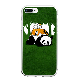 Чехол для iPhone 7Plus/8 Plus матовый с принтом Милая панда , Силикон | Область печати: задняя сторона чехла, без боковых панелей | большая | джунгли | енот | зайка | милая | панда | пушистая