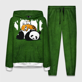 Женский костюм 3D (с толстовкой) с принтом Милая панда ,  |  | большая | джунгли | енот | зайка | милая | панда | пушистая