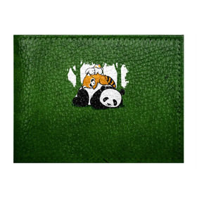 Обложка для студенческого билета с принтом Милая панда , натуральная кожа | Размер: 11*8 см; Печать на всей внешней стороне | Тематика изображения на принте: большая | джунгли | енот | зайка | милая | панда | пушистая
