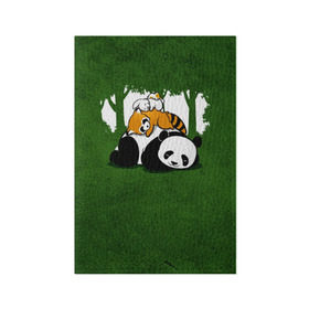Обложка для паспорта матовая кожа с принтом Милая панда , натуральная матовая кожа | размер 19,3 х 13,7 см; прозрачные пластиковые крепления | Тематика изображения на принте: большая | джунгли | енот | зайка | милая | панда | пушистая