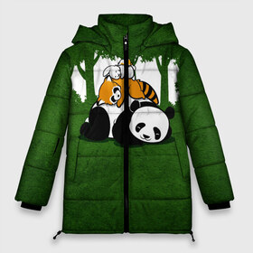 Женская зимняя куртка 3D с принтом Милая панда , верх — 100% полиэстер; подкладка — 100% полиэстер; утеплитель — 100% полиэстер | длина ниже бедра, силуэт Оверсайз. Есть воротник-стойка, отстегивающийся капюшон и ветрозащитная планка. 

Боковые карманы с листочкой на кнопках и внутренний карман на молнии | большая | джунгли | енот | зайка | милая | панда | пушистая