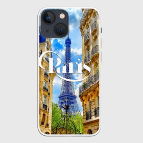 Чехол для iPhone 13 mini с принтом Париж, Эйфелева башня ,  |  | architecture | city | eiffel tower | houses | paris | street | the sky | архитектура | город | дома | небо | париж | улица | эйфелева башня