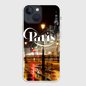 Чехол для iPhone 13 mini с принтом Улицы Парижа ,  |  | architecture | city | houses | lights | night | paris | street | traffic lights | архитектура | город | дома | ночь | огни | париж | светофоры | улица