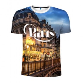 Мужская футболка 3D спортивная с принтом Улицы Парижа , 100% полиэстер с улучшенными характеристиками | приталенный силуэт, круглая горловина, широкие плечи, сужается к линии бедра | 