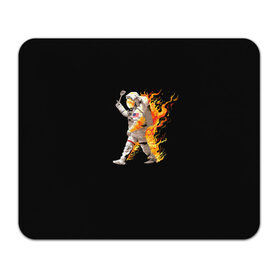 Коврик прямоугольный с принтом Горячий космонавт , натуральный каучук | размер 230 х 185 мм; запечатка лицевой стороны | астронавт | вселенная | космонавт | космос | огонь | планета | тьма | человек