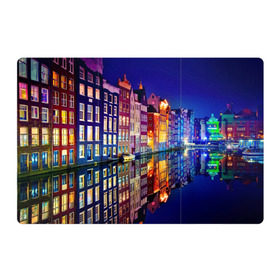 Магнитный плакат 3Х2 с принтом Амстердама, Нидерланды , Полимерный материал с магнитным слоем | 6 деталей размером 9*9 см | amsterdam | boat | bright | color | lights | night | pier | rainbow | reflection | the city | the netherlands | the strait | water | амстердама | вода | город | лодка | нидерланды | ночь | огни | отражение | причал | пролив | радуга | цвет | яркий