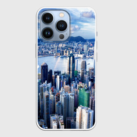 Чехол для iPhone 13 Pro с принтом Гонконг, Китай ,  |  | Тематика изображения на принте: architecture | boats | china | city | hong kong | houses | mountains | sea | sky | skyscrapers | water | архитектура | вода | гонконг | город | горы | дома | китай | корабли | море | небо