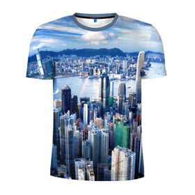 Мужская футболка 3D спортивная с принтом Гонконг, Китай , 100% полиэстер с улучшенными характеристиками | приталенный силуэт, круглая горловина, широкие плечи, сужается к линии бедра | architecture | boats | china | city | hong kong | houses | mountains | sea | sky | skyscrapers | water | архитектура | вода | гонконг | город | горы | дома | китай | корабли | море | небо