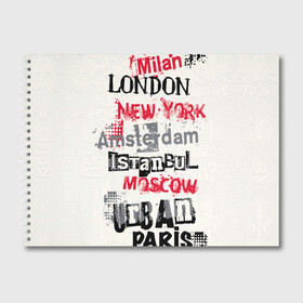 Альбом для рисования с принтом Города , 100% бумага
 | матовая бумага, плотность 200 мг. | amsterdam | istanbul | london | moscow | new york | paris | urban | амстердам | лондон | москва | нью йорк | париж | стамбул
