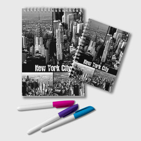 Блокнот с принтом Улицы Нью-Йорка , 100% бумага | 48 листов, плотность листов — 60 г/м2, плотность картонной обложки — 250 г/м2. Листы скреплены удобной пружинной спиралью. Цвет линий — светло-серый
 | city | collage | houses | new york | skyscrapers | streets | usa | город | дома | коллаж | нью йорка | сша | улицы