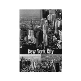 Обложка для паспорта матовая кожа с принтом Улицы Нью-Йорка , натуральная матовая кожа | размер 19,3 х 13,7 см; прозрачные пластиковые крепления | city | collage | houses | new york | skyscrapers | streets | usa | город | дома | коллаж | нью йорка | сша | улицы