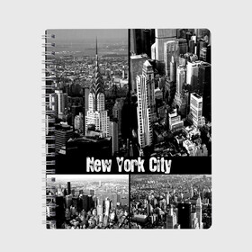Тетрадь с принтом Улицы Нью-Йорка , 100% бумага | 48 листов, плотность листов — 60 г/м2, плотность картонной обложки — 250 г/м2. Листы скреплены сбоку удобной пружинной спиралью. Уголки страниц и обложки скругленные. Цвет линий — светло-серый
 | city | collage | houses | new york | skyscrapers | streets | usa | город | дома | коллаж | нью йорка | сша | улицы