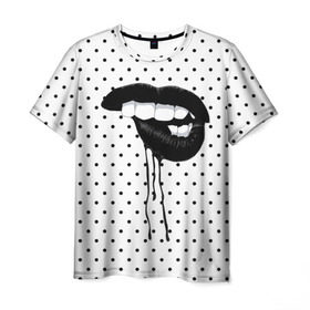 Мужская футболка 3D с принтом Black Lips , 100% полиэфир | прямой крой, круглый вырез горловины, длина до линии бедер | black | girl | lips | lipstick | love | губы | девушка | женщина | любовь | помада | страсть | черный