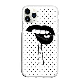 Чехол для iPhone 11 Pro матовый с принтом Black Lips , Силикон |  | black | girl | lips | lipstick | love | губы | девушка | женщина | любовь | помада | страсть | черный