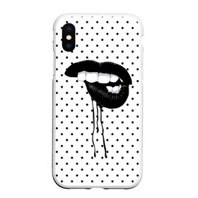 Чехол для iPhone XS Max матовый с принтом Black Lips , Силикон | Область печати: задняя сторона чехла, без боковых панелей | black | girl | lips | lipstick | love | губы | девушка | женщина | любовь | помада | страсть | черный