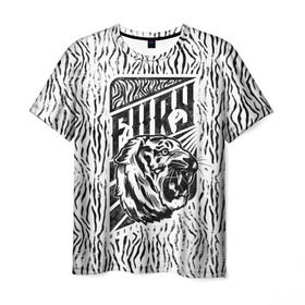Мужская футболка 3D с принтом Fury Tiger , 100% полиэфир | прямой крой, круглый вырез горловины, длина до линии бедер | 