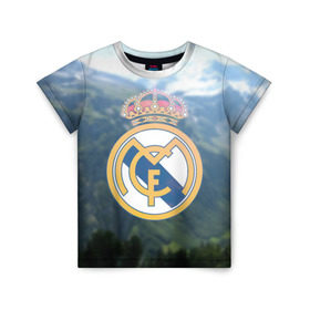 Детская футболка 3D с принтом Реал Мадрид , 100% гипоаллергенный полиэфир | прямой крой, круглый вырез горловины, длина до линии бедер, чуть спущенное плечо, ткань немного тянется | real madrid | реал мадрид