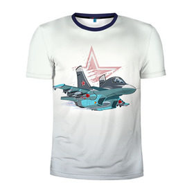 Мужская футболка 3D спортивная с принтом Су-34 , 100% полиэстер с улучшенными характеристиками | приталенный силуэт, круглая горловина, широкие плечи, сужается к линии бедра | авиация