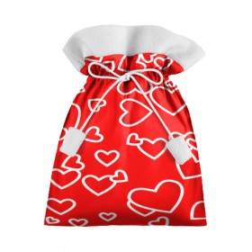 Подарочный 3D мешок с принтом Сердечки , 100% полиэстер | Размер: 29*39 см | Тематика изображения на принте: красный | паттерн | сердечки