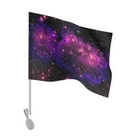 Флаг для автомобиля с принтом Вселенная , 100% полиэстер | Размер: 30*21 см | space | star | вселенная | звезды | космический | космос | планеты | пространство