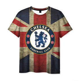Мужская футболка 3D с принтом Chelsea №1! , 100% полиэфир | прямой крой, круглый вырез горловины, длина до линии бедер | британский флаг | челси | эмблема