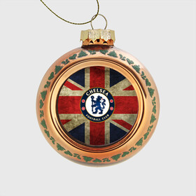 Стеклянный ёлочный шар с принтом Chelsea №1! , Стекло | Диаметр: 80 мм | Тематика изображения на принте: британский флаг | челси | эмблема