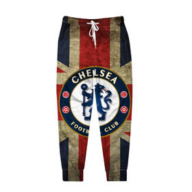 Мужские брюки 3D с принтом Chelsea №1! , 100% полиэстер | манжеты по низу, эластичный пояс регулируется шнурком, по бокам два кармана без застежек, внутренняя часть кармана из мелкой сетки | британский флаг | челси | эмблема