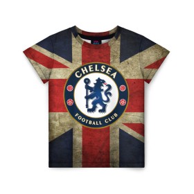 Детская футболка 3D с принтом Chelsea №1! , 100% гипоаллергенный полиэфир | прямой крой, круглый вырез горловины, длина до линии бедер, чуть спущенное плечо, ткань немного тянется | британский флаг | челси | эмблема